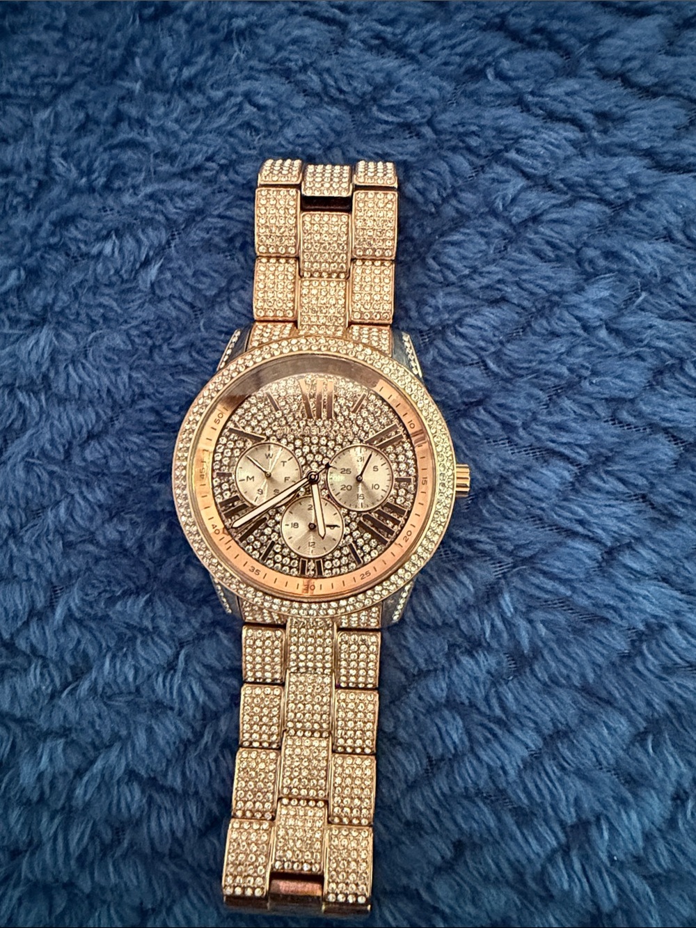 Women’s Michael Kors Gold-Tone Crystal Accent Chronograph Watch.